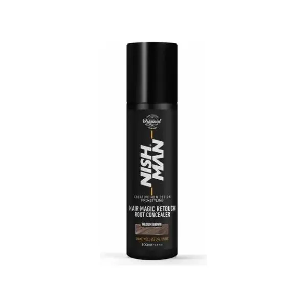 HAIR MAGIC RETOUCH ROOT CONCEALER BLACK (NEGRA) CORRECTOR INSTANTÁNEO DE CANAS, RAICES O BARBA 100 ML