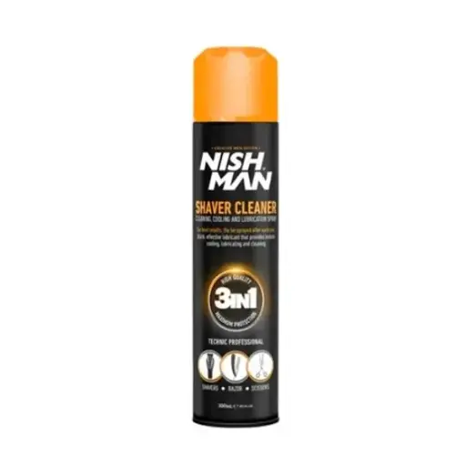 SPRAYY DESINFECTANTE DE IMPLEMENTOS DE AFEITAR SPRAY LIMPIADOR DE IMPLEMENTOS DE AFEITAR - 5 EN1 LIMPIADOR, LUBRICANTE Y REFRIGERANTE 400 ML 